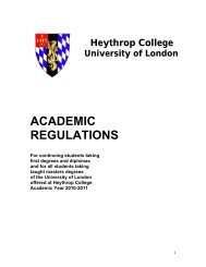 Academic Regulations for first degrees and ... - Heythrop College