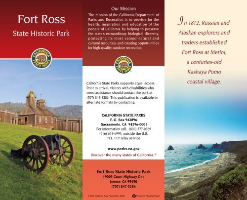 Download the Official Fort Ross State Historic Park Map/Brochure