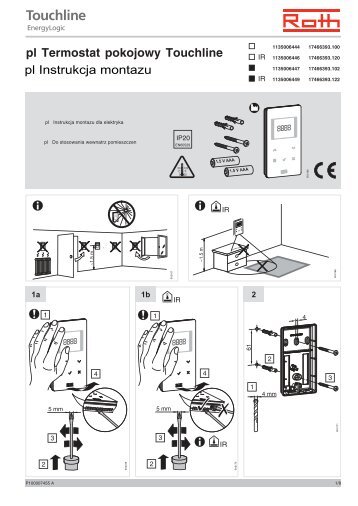 pl Termostat pokojowy Touchline pl Instrukcja montazu - Roth