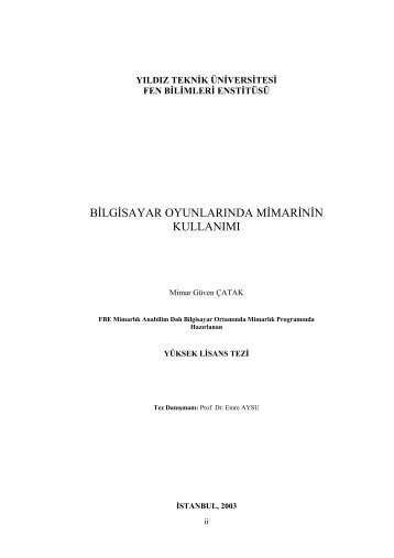 4. oyunlarda mimari: level tasarımı - Mimarlık Fakültesi - Yıldız ...