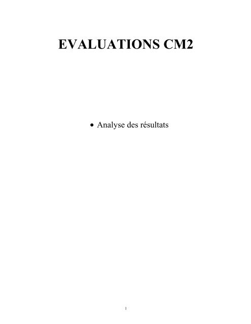 EVALUATIONS CM2 - Inspection acadÃ©mique de la Seine-Saint-Denis