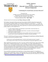 Call for Abstracts Sixteenth Annual Graduate Student Leisure ...