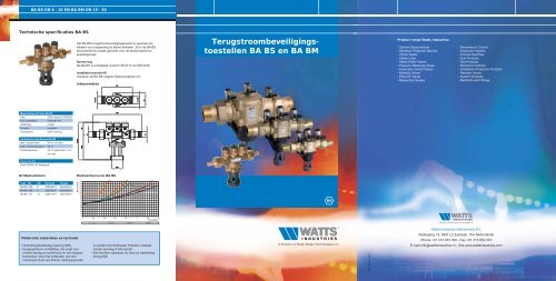 toestellen BA BS en BA BM - Watts waterbeveiliging