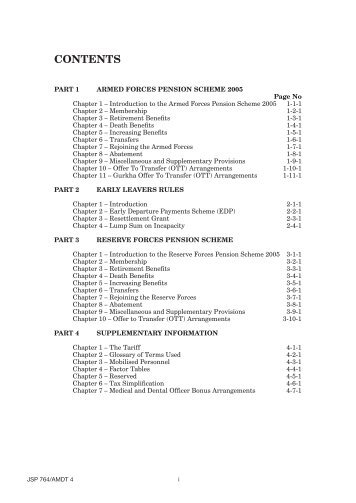 jsp 764 part 1 armed forces pension scheme 2005