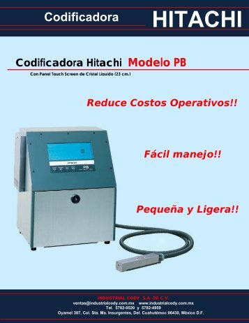 Brochure Hitachi PB - Logismarket, el Directorio Industrial