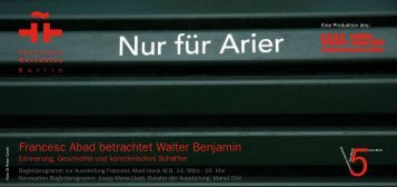 Francesc Abad betrachtet Walter Benjamin - HU Berlin