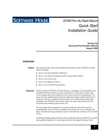 iSTAR Pro 4U Rack Mount Quick Start Installation Guide