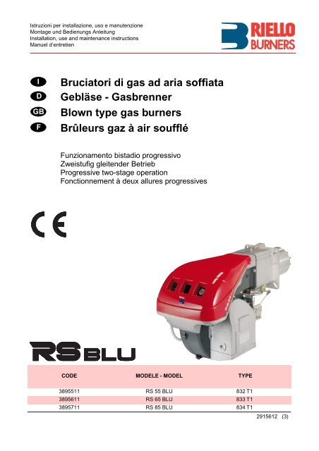 Bruciatori di gas ad aria soffiata Gebläse - Gasbrenner Blown type ...
