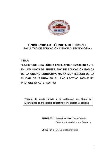 UNIVERSIDAD TÃCNICA DEL NORTE - Repositorio UTN