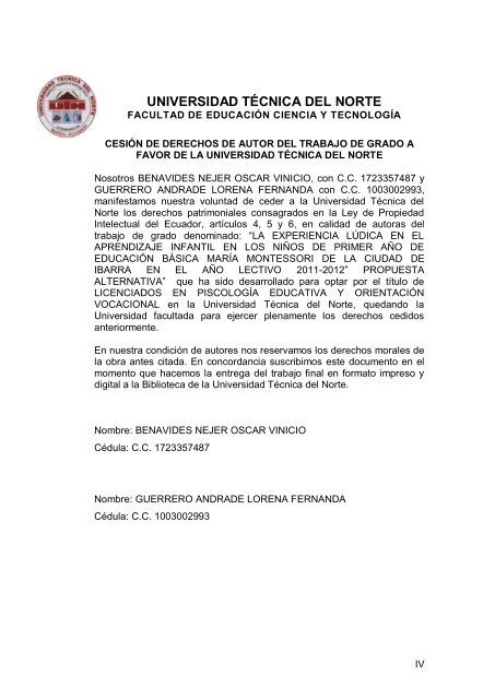 UNIVERSIDAD TÃCNICA DEL NORTE - Repositorio UTN