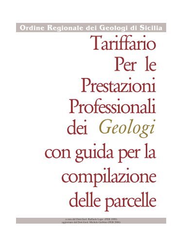 Tariffario - Ordine Regionale dei Geologi di Sicilia