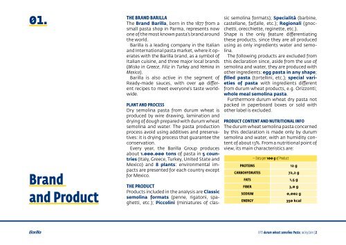 brand Barilla - The International EPDÂ® System