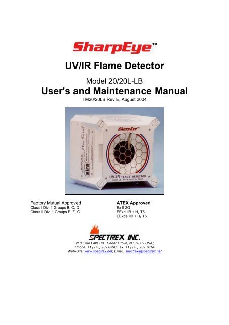 20 20l Lb Uv Ir Flame Detector Spectrex Inc