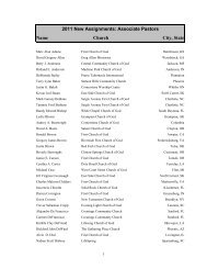 Name Church City, State 2011 New Assignments ... - Church of God