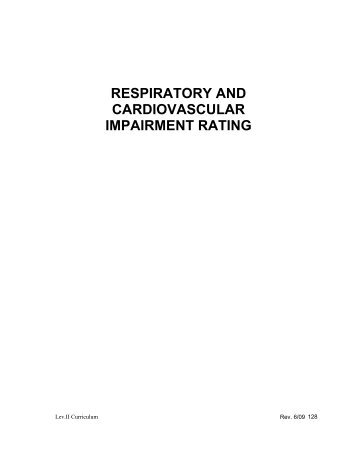 respiratory and cardiovascular impairment rating - Colorado ...