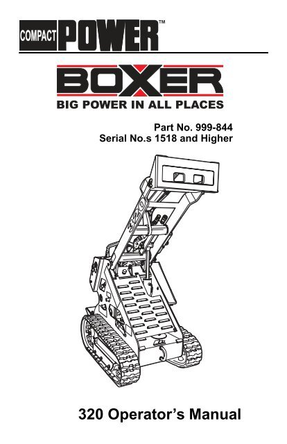 Boxer 320 Operators Manual - Boxer Power and Equipment