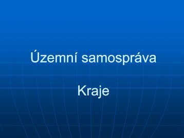 Územní samospráva Kraje