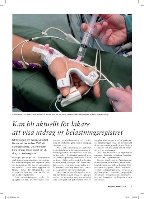 Moderna LÃƒÂ¤kare nr 2 2009 - Sveriges lÃƒÂ¤karfÃƒÂ¶rbund