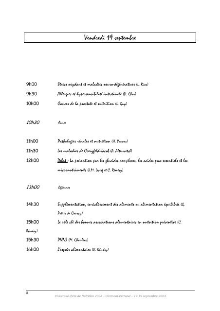 Programme et RÃƒÂ©sumÃƒÂ©s - Inra