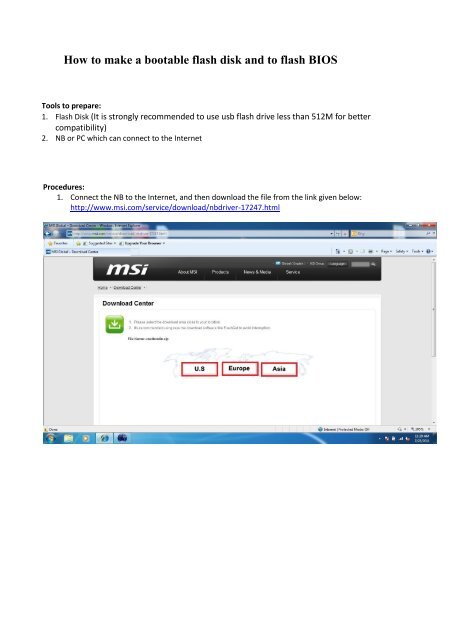 How to make a bootable flash disk and to flash BIOS - MSI