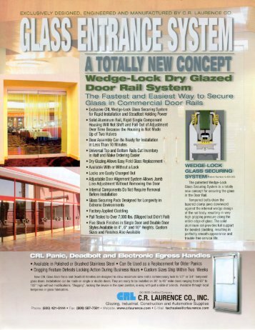 CRL Wedge-Lock Door Rail System - syracuse glass company