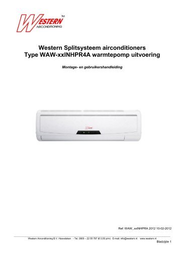 Western splitsysteem airconditioners - Western Airconditioning BV