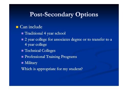 Senior Parent Night PowerPoint - Oconee County Schools