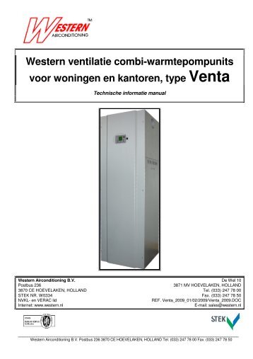 Western ventilatie combi-warmtepompunits voor woningen en ...