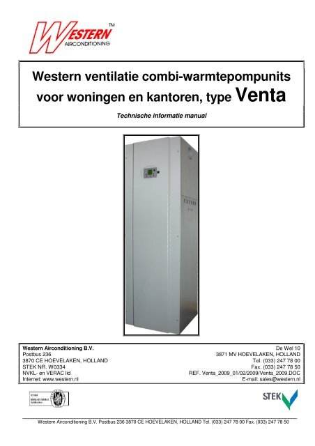 Western ventilatie combi-warmtepompunits voor woningen en ...