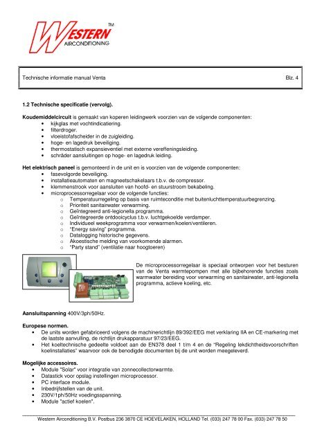 Western ventilatie combi-warmtepompunits voor woningen en ...