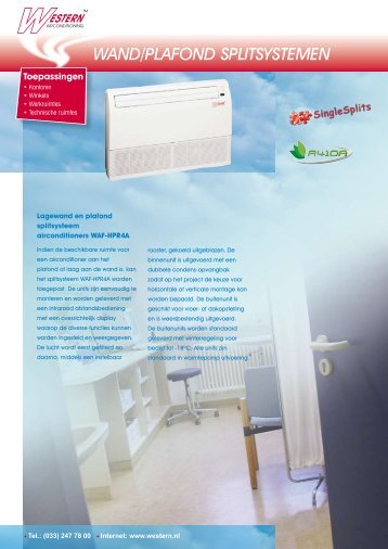 WAND/PLAFOND SPLITSYSTEMEN - Western Airconditioning BV