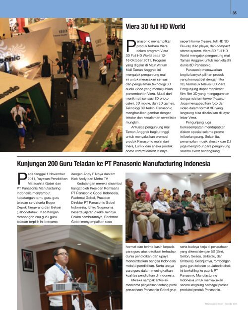 Mitra Panasonic Oktober - Desember 2011 - KWN Indonesia