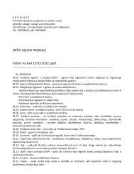 OPÅ TI USLOVI PRODAJE VaÅ¾eÄi na dan 19.03.2012 ... - Artinvest