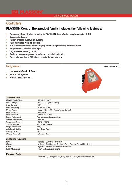Plasson Electrofusion Fittings SA Catalogue - Incledon