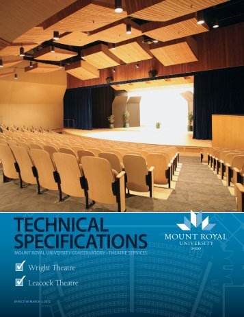 TECHNICAL SPECIFICATIONS - Mount Royal University