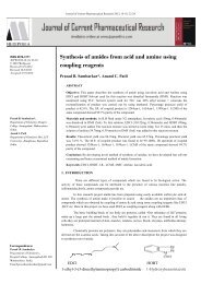 Synthesis of amides from acid and amine using - Journal of Current ...