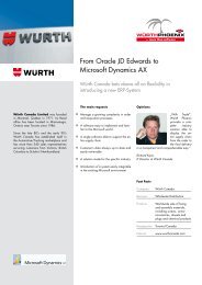 Reference Microsoft Dynamics AX- WÃ¼rth Canada - WÃ¼rth Phoenix