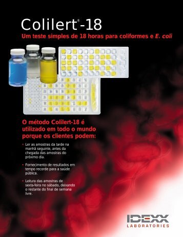 Folheto para Colilert®-18 - IDEXX Laboratories