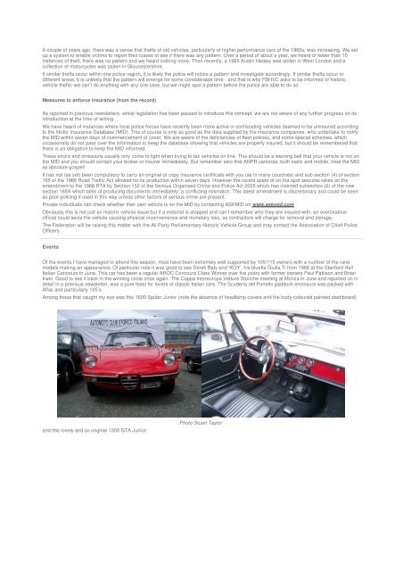 Registro Ricambio - November - Alfa Romeo Owners Club