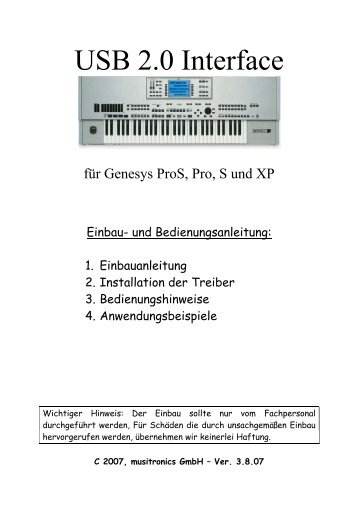 USB 2.0 Interface - Musitronics