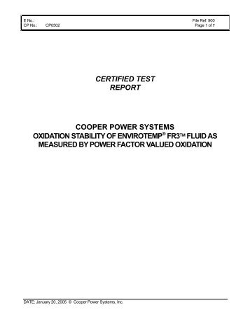 Certified test report - SPX Transformer Solutions