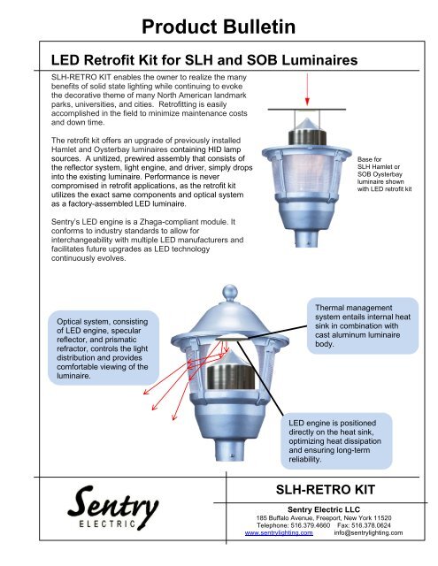 Product Bulletin SLH-LED Hamlet Luminaire - Sentry Electric