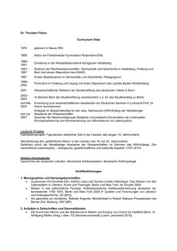 Dr. Thorsten Fitzon Curriculum Vitae 1970 geboren in Neuss /Rhl ...