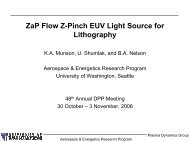 ZaP Flow Z-Pinch EUV Light Source for Lithography - University of ...