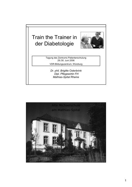 Train the Trainer in der Diabetologie - Zentrum Patientenschulung