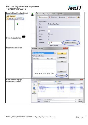 Lok- und Signalsymbole importieren Traincontroller 7.0 F6 - TC-Wiki