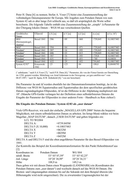 GPS, geodätisches Datum und Gauß-Krüger ... - myDARC.de