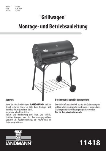 "Grillwagen" Montage- und Betriebsanleitung - myBBQStore24.de