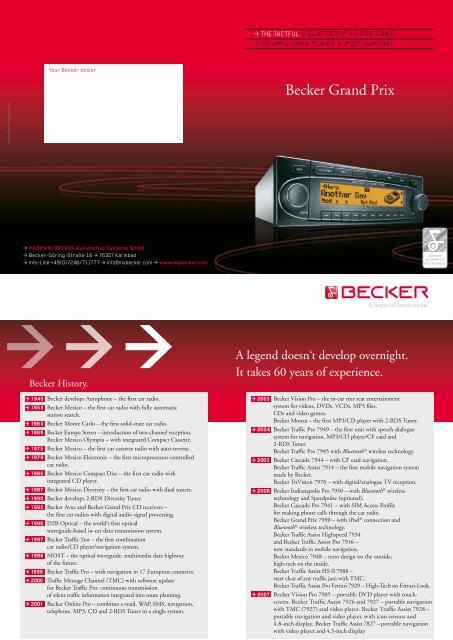 Becker Grand Prix - Harman/Becker Automotive Systems GmbH