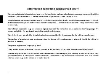 Information regarding general road safety